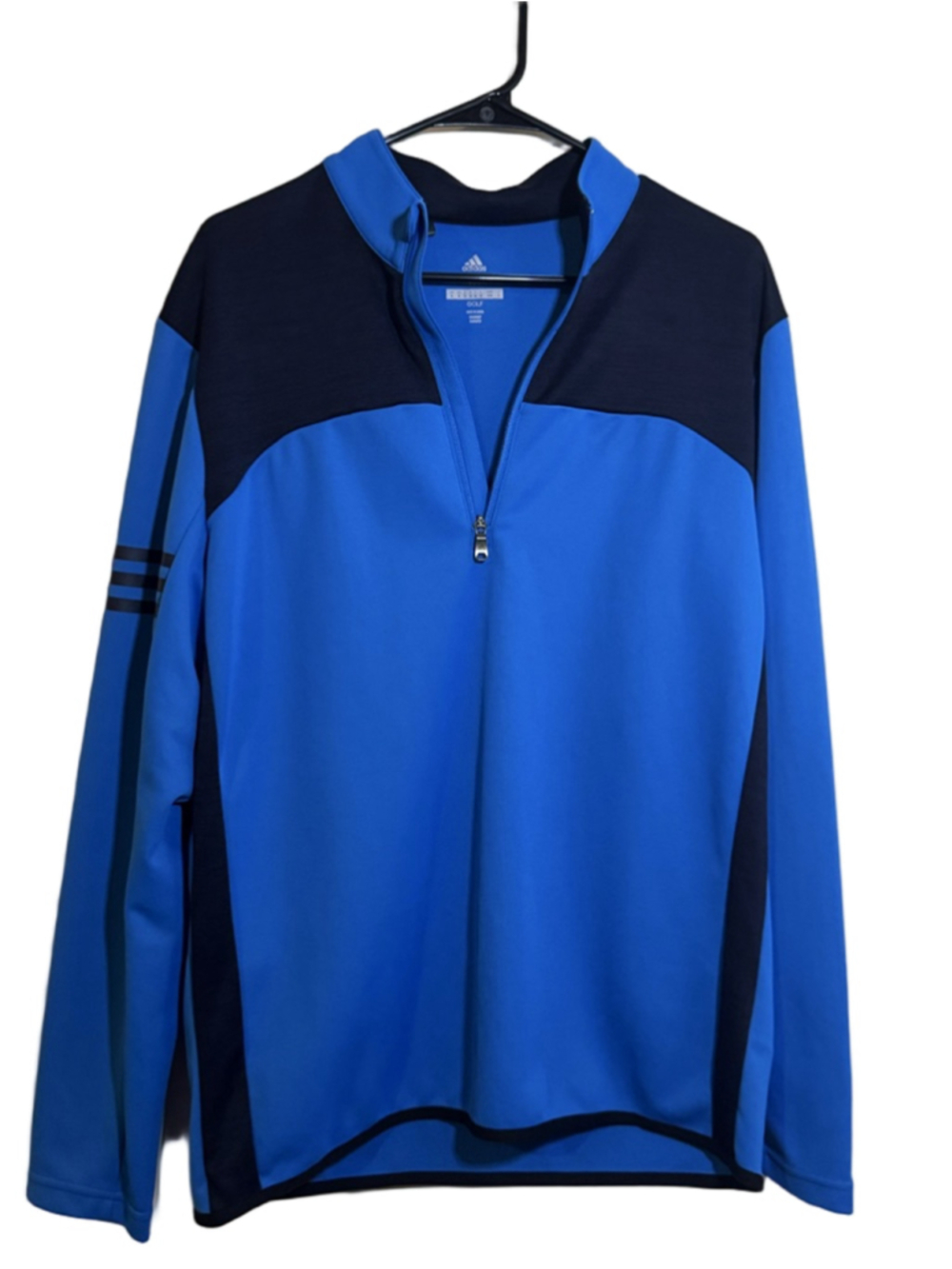Adidas Golf 1/4 Zip Sweatshirt Medium - Blue with Navy